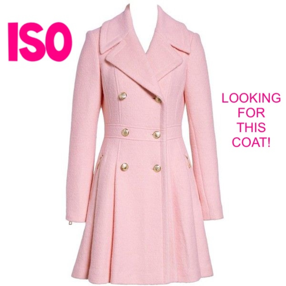 ISO Guess pink trench coat / peacoat
